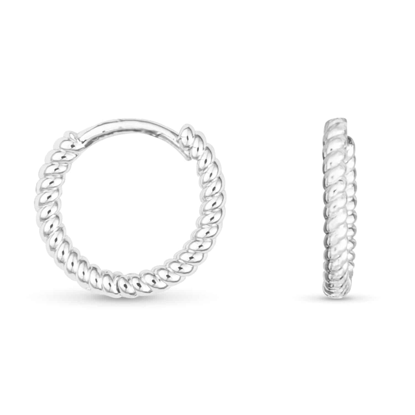 Add A Charm Braided Hoop Earring - Silver by Amanda Blu & Co