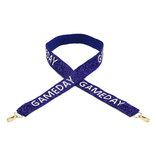 Game Day Handbag Guitar Strap Royal Blue White
