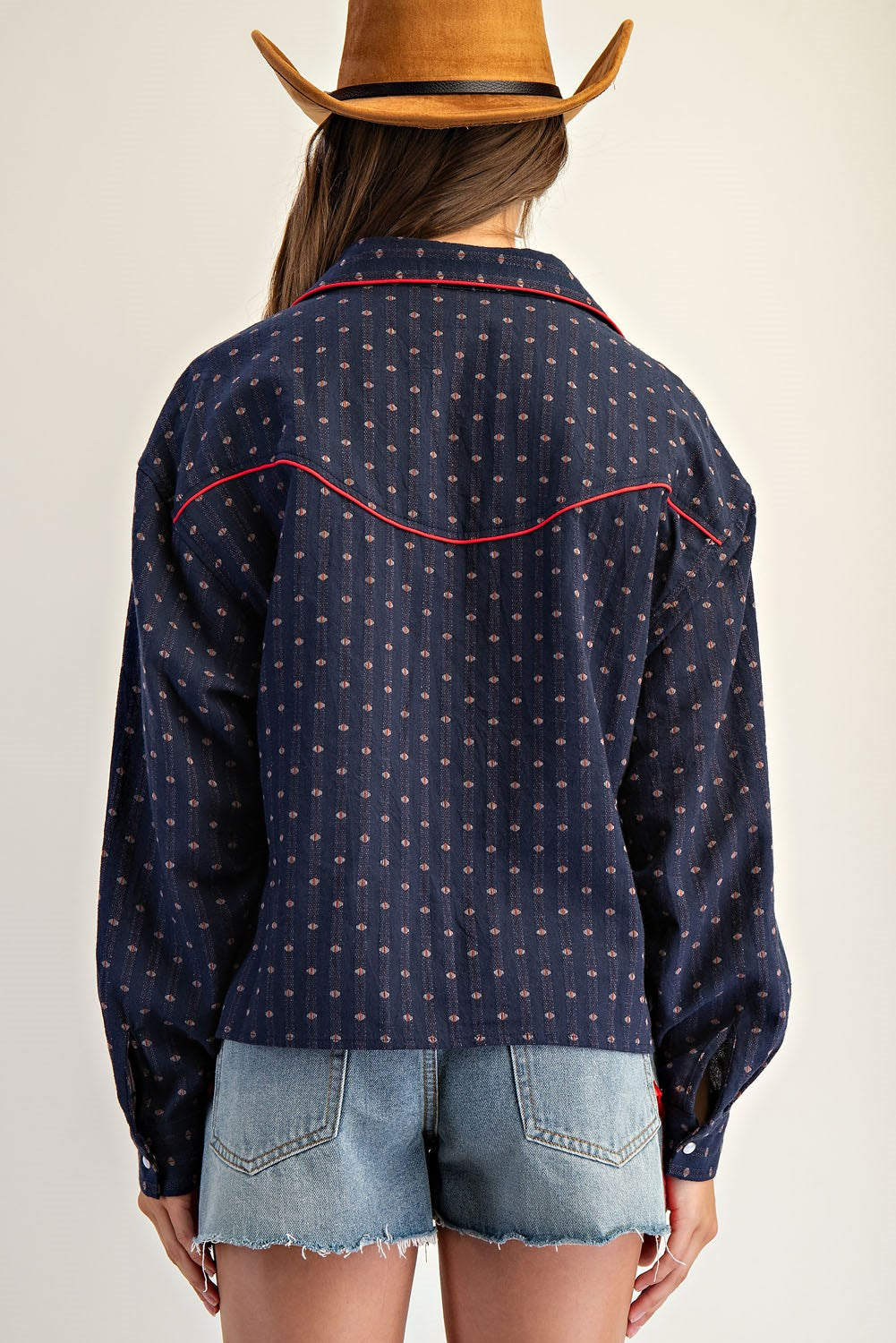 Western Embroidered Button Down Top by ee:some