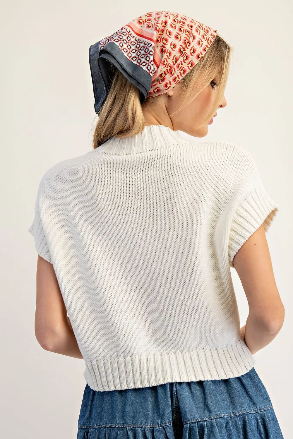 American Flag Mock Neck Sweater by ee:some