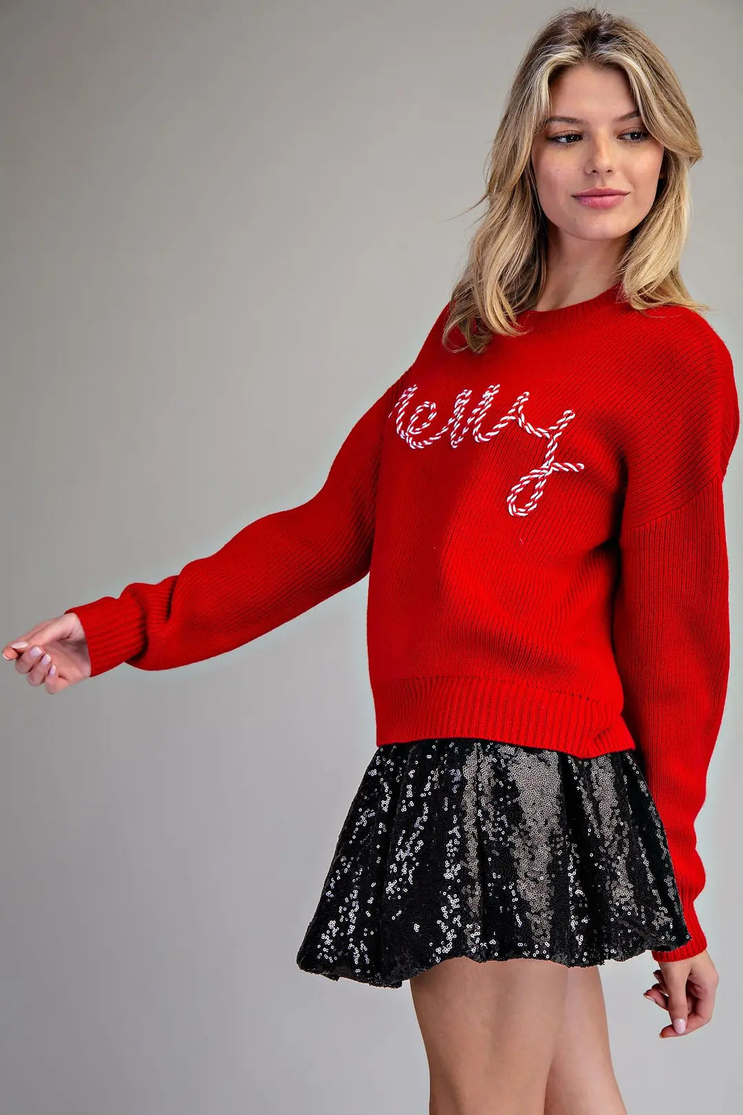 Candy Cane Merry Long Sleeve Sweater by ee:some