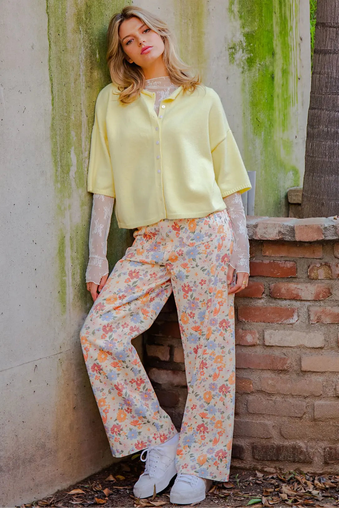 Solid Button Down Half Sleeve Cardigan by ee:some