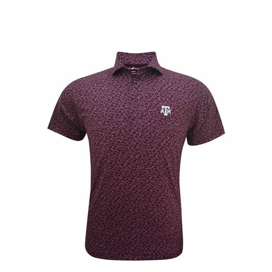 Texas A&M Maroon State Inspired Jigsaw Polo by Horn Legend