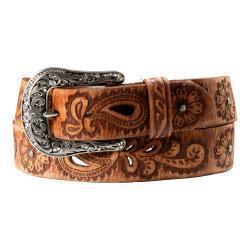 Angel Ranch Ladies Belt 1 1/2" Floral Embossed Tan by M&F Western