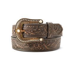 Ariat Floral Embossed Brown Belt by M&F Western