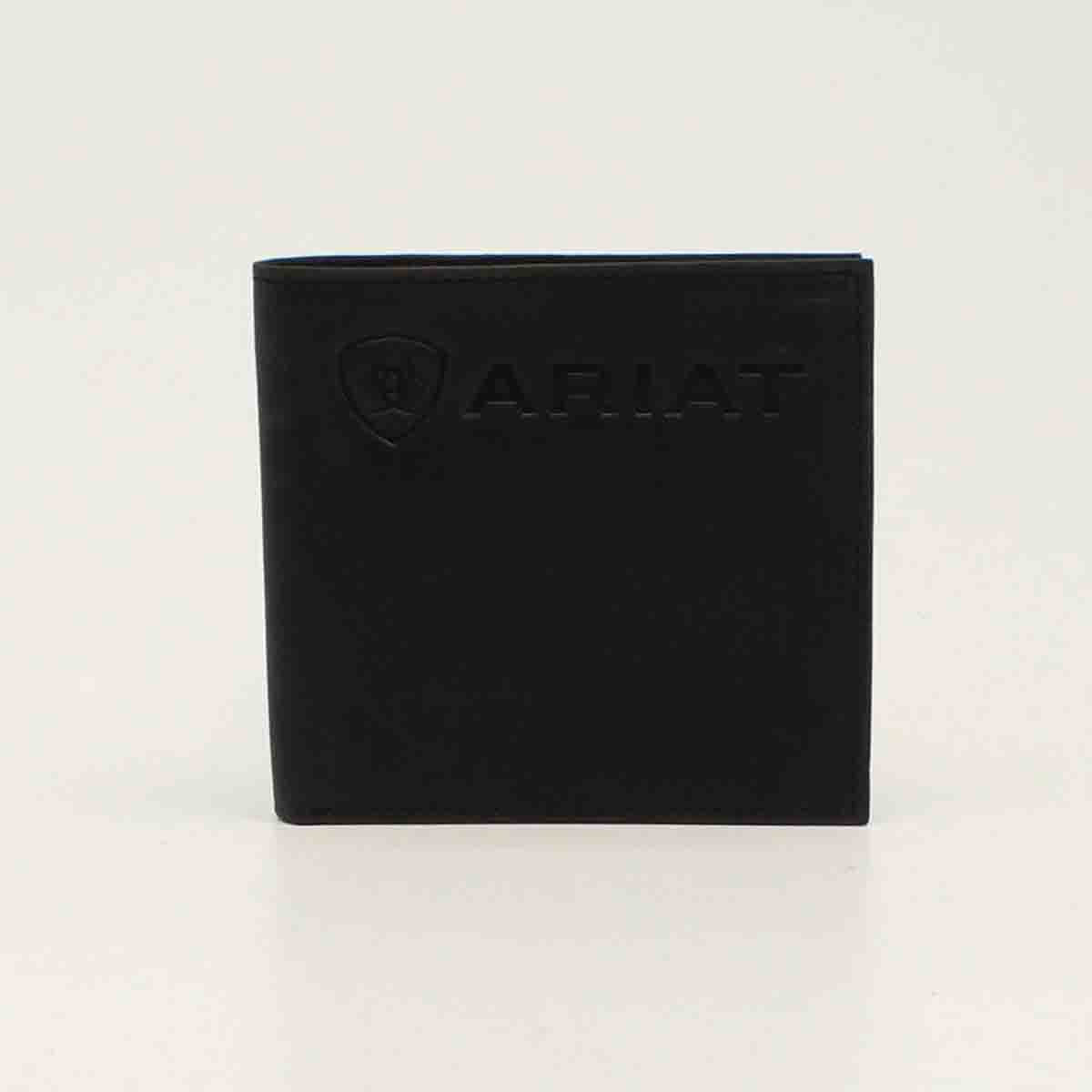 Ariat Men's Embossed Logo Black Bifold Wallet