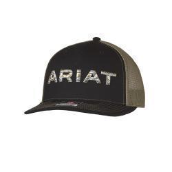 Ariat Mens Cap Embroidered Logo Black Green by M&F Western