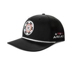 Ariat Mens Cap Snap Back Poker Chip Patch Black