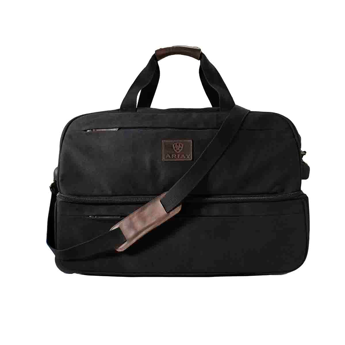 Ariat Men's Gear Rolling Duffle Bag Black/Brown