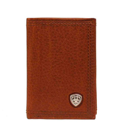 Ariat Men's Perfomance Work Trifold Wallet Dark Copper