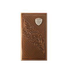Ariat Mens Rodeo Style Wallet Basket Weave Floral Shield by M&F Western