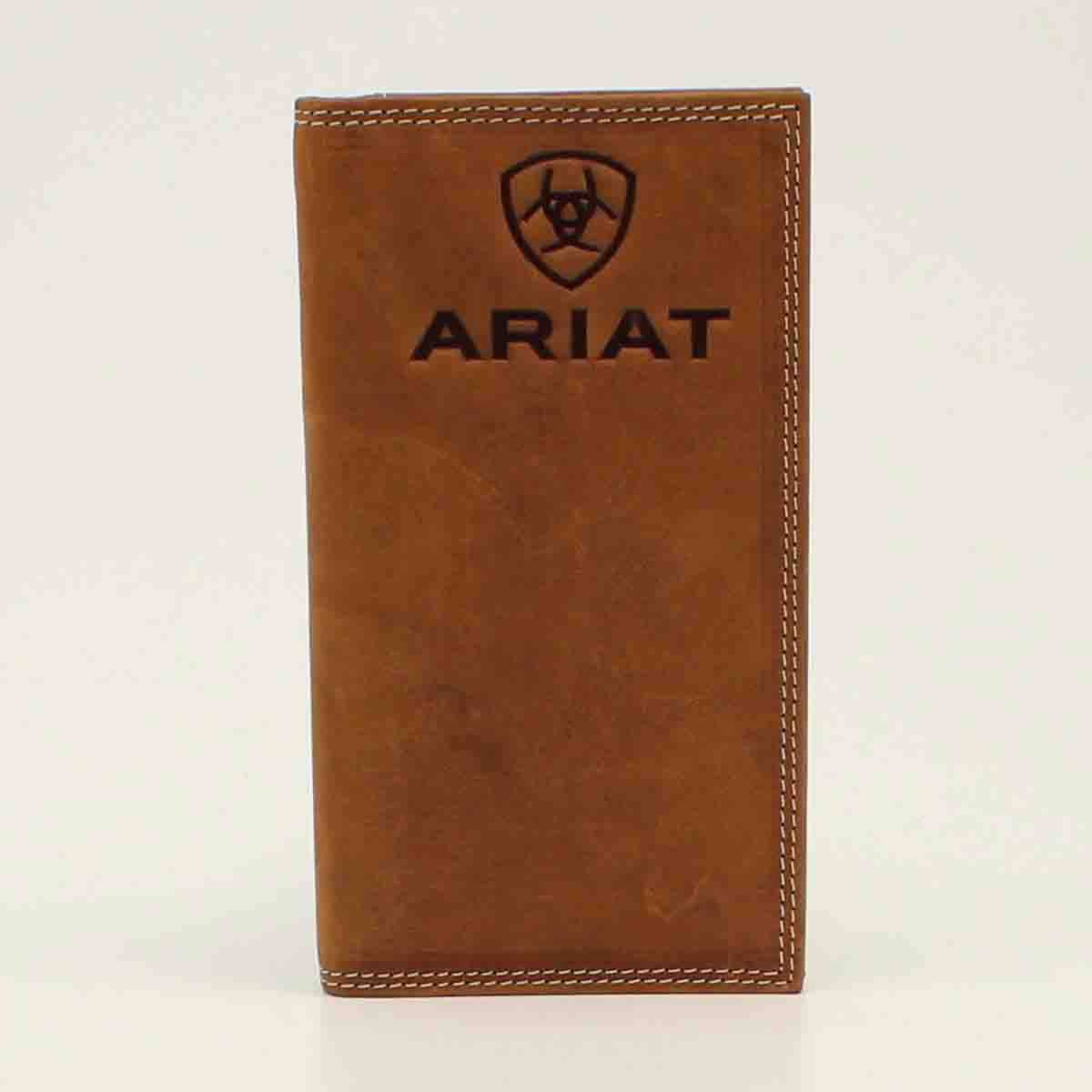 Ariat Men's Rodeo Embossed Logo Brown Wallet