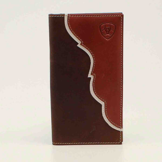 Ariat Men's Rodeo Two Tone Shield Logo Tan Wallet