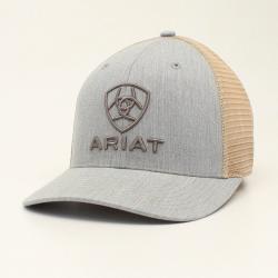 Ariat Mens Snap Back Cap R112 Grey Embroidered Tan