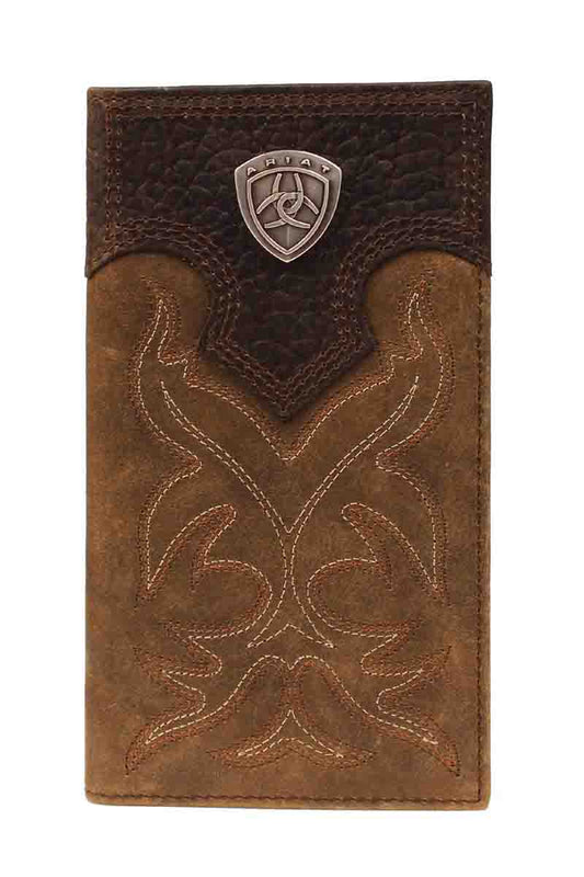 Ariat Men's Premium Brand Rodeo Wallet Brown Overlay