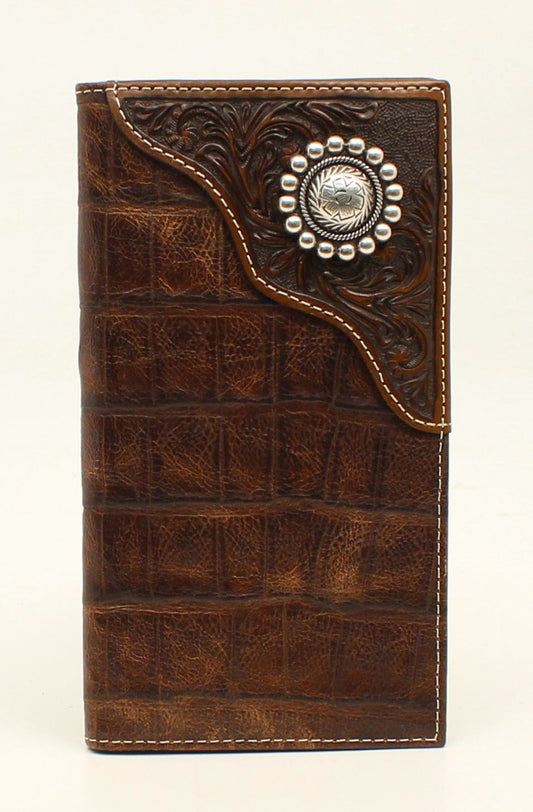 Floral Embossed Overlay Ariat Premium Brand Mens Rodeo Wallet by M&F Western
