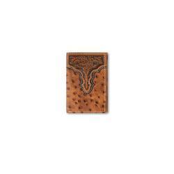 Ariat Trifold Wallet Ostrich Floral Embossed Brown by M&F Western