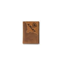 Ariat Trifold Wallet Two Tone Leaher Medium Brown