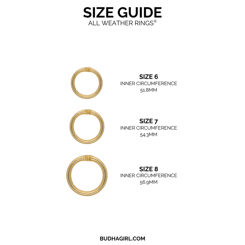 Set of 3 All Weather Rings by Budha Girl