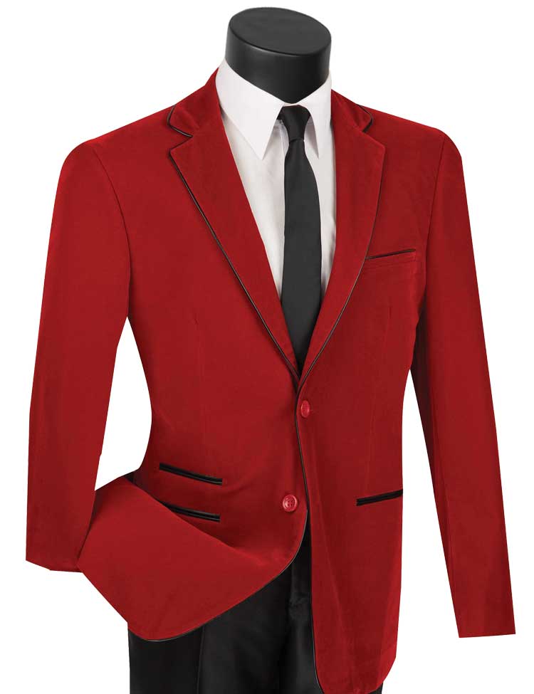 Men's Slim Fit Velvet Blazer