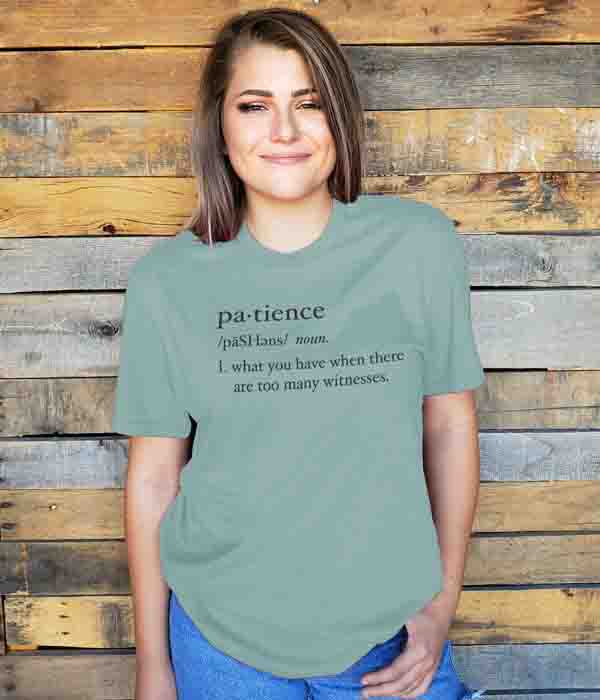 Patience Slim Fit Tee in Vintage Dusty Blue by Mason Jar Label