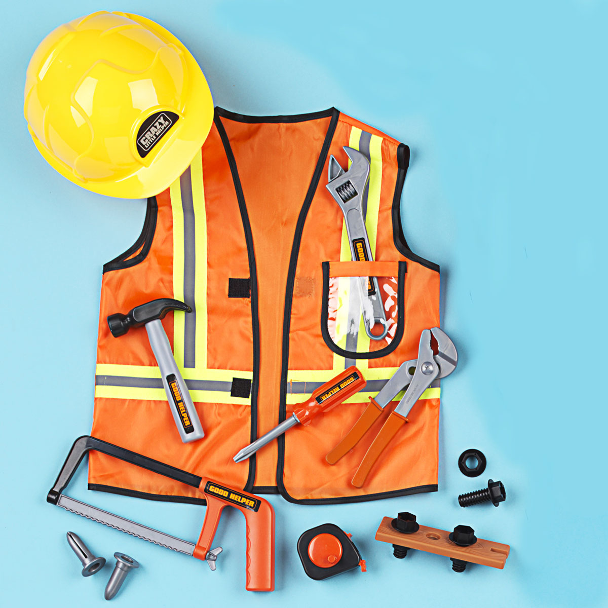 Good Helper Deluxe Tool Set with Hard Hat and Vest