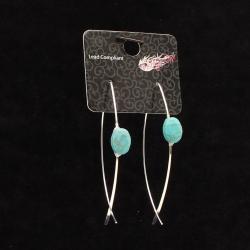 Blazin Roxx Earrings Silver Thread Turquoise Stone by M&F Western