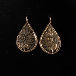 Blazin Roxx Ladies Earrings Tear Drop Sunflower Gold by M&F Western