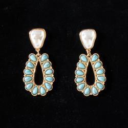 Blazin Roxx Teardrop Earrings Pearl Turquoise by M&F Western