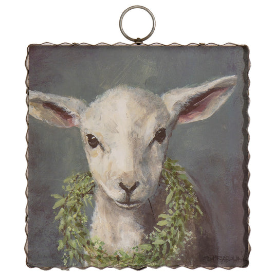 Mini Gallery Lamb with Wreath by The Round Top Collection