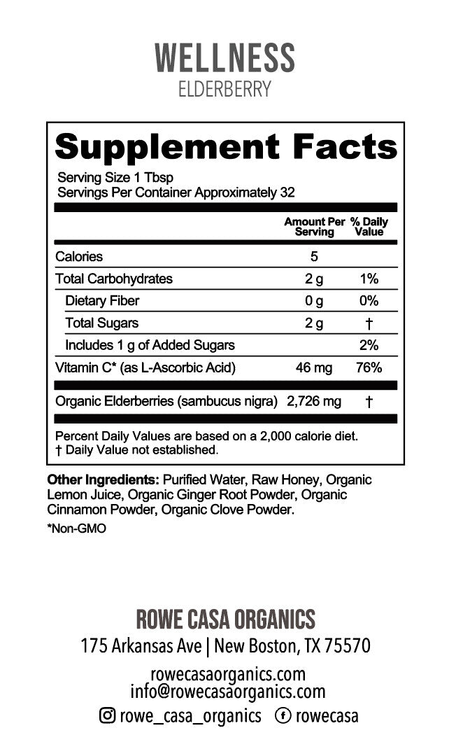 Elderberry Immune Support | 16 Oz by Rowe Casa Organics