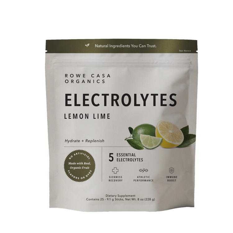 Lemon Lime Electrolytes | 25 Serving Stick Pack by Rowe Casa Organics