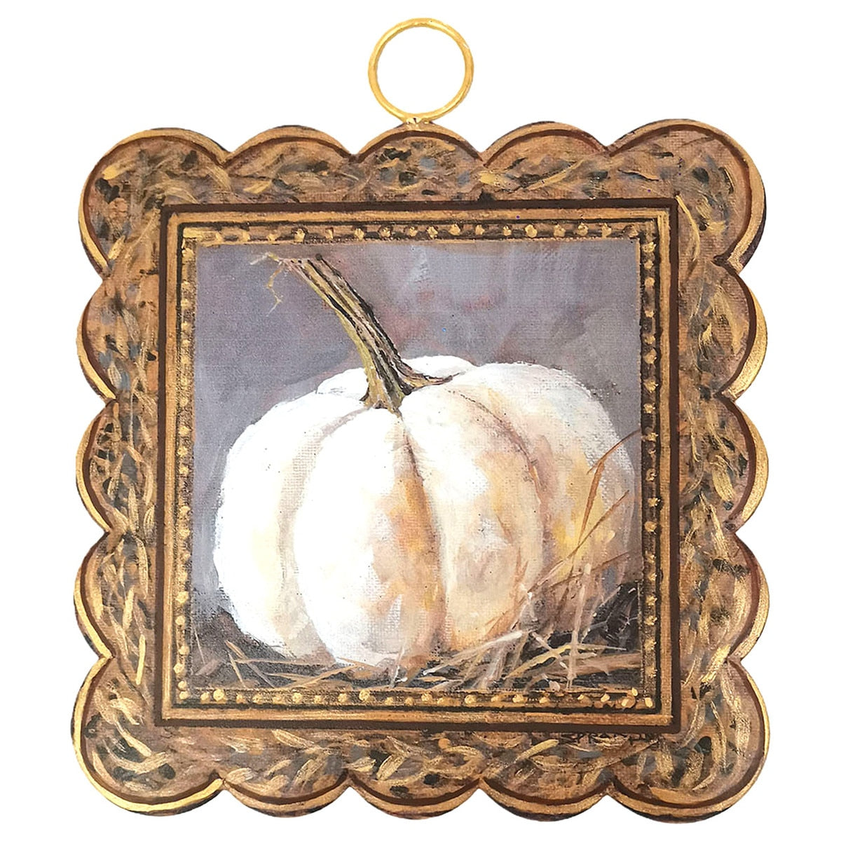 Mini Gallery Scallop Gilded White Pumpkin
