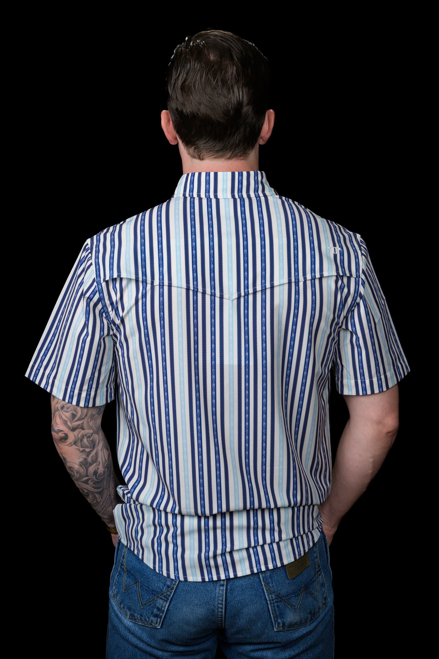 The Wyatt Blue Short Sleeve Snap Shirt by Ferrell