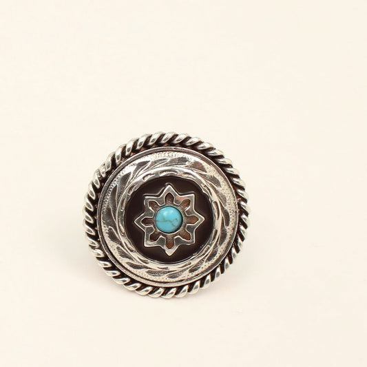 Scarf Slide Flower Turquoise Stone