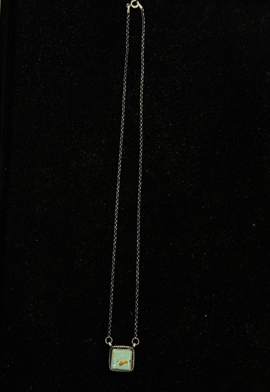 18" Turquoise Square Necklace