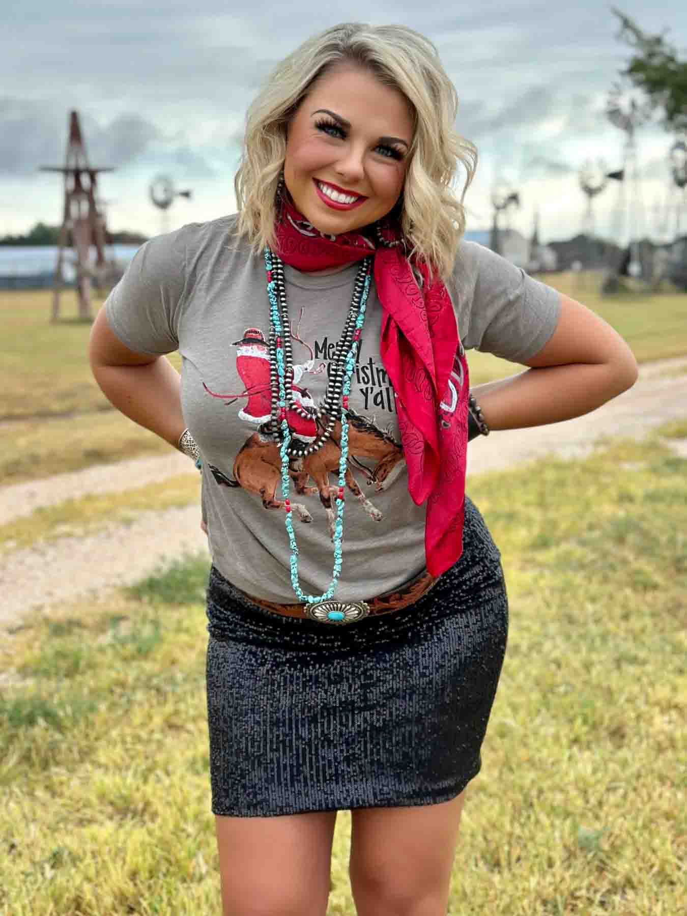 Bronc Santa Christmas T-Shirt