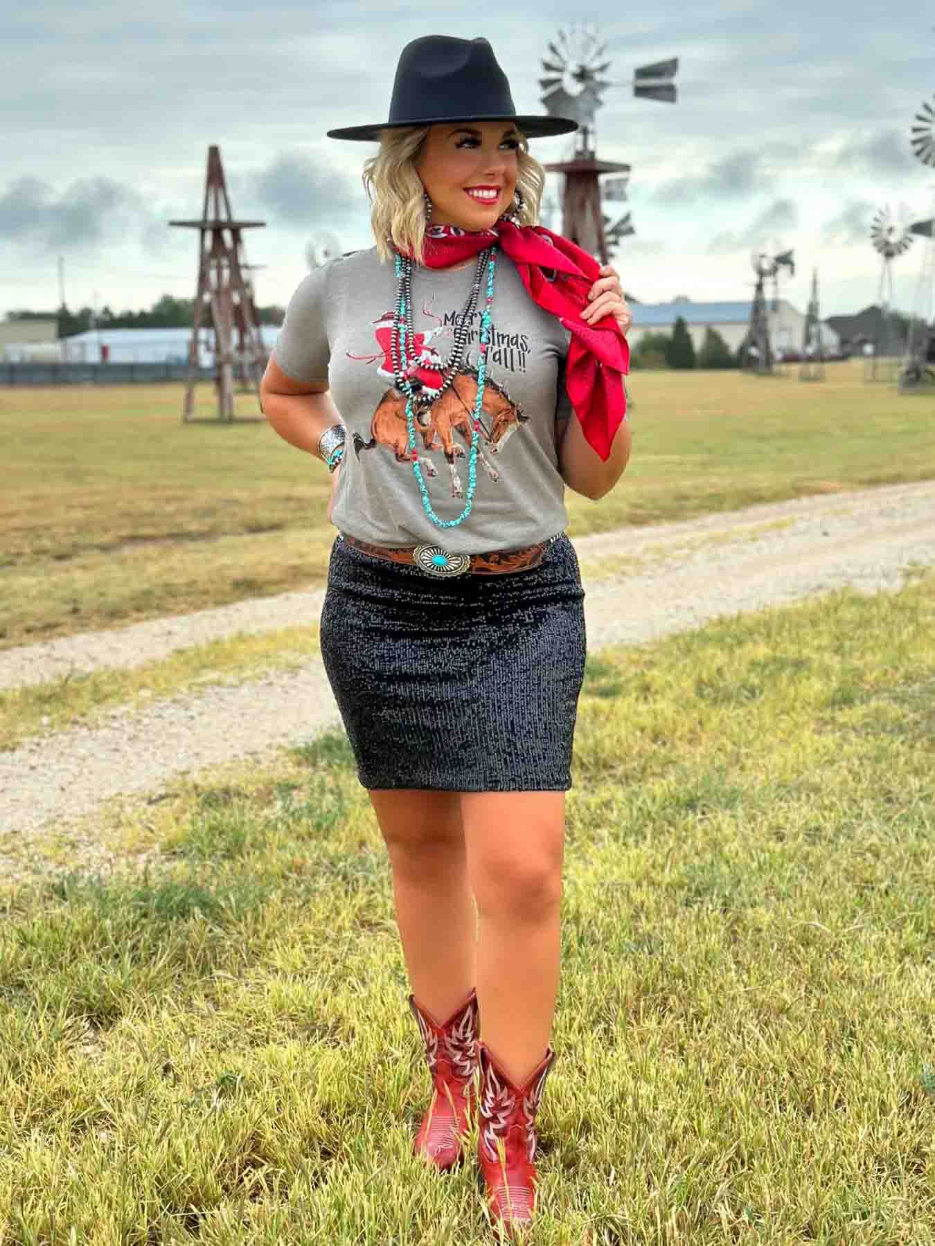 Bronc Santa Christmas T-Shirt
