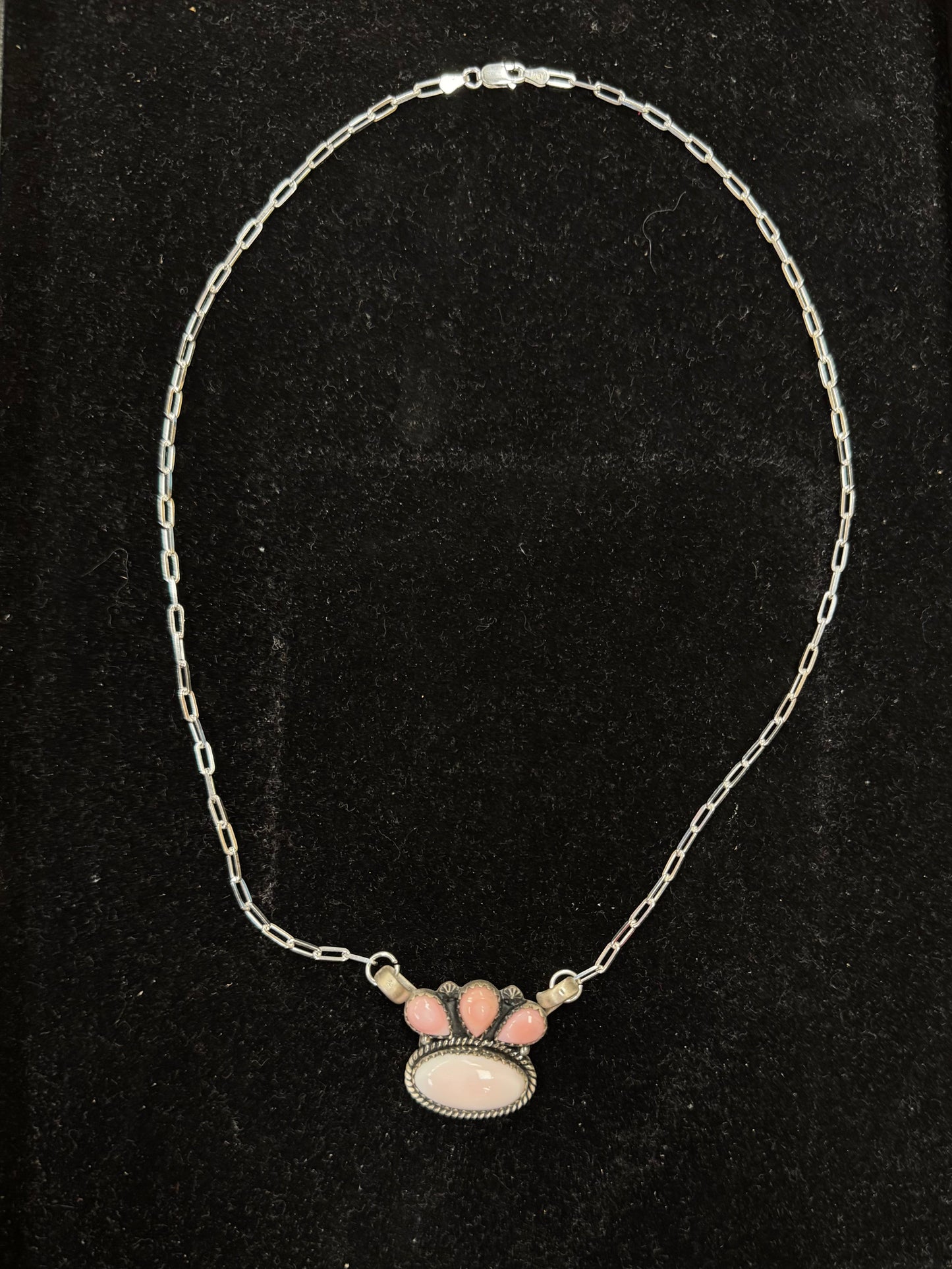 Sterling Silver Link Necklace with Pendant