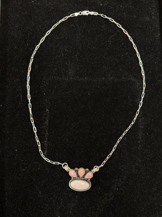 Sterling Silver Link Necklace with Pendant