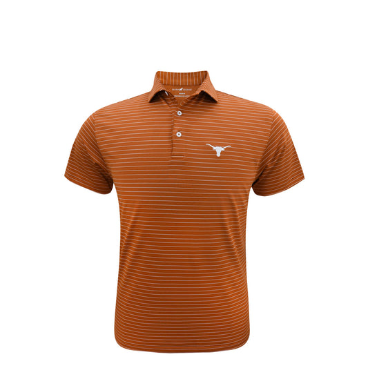 Texas Longhorns Burnt Orange 3/8 Stripe Performance Polo by Horn Legend