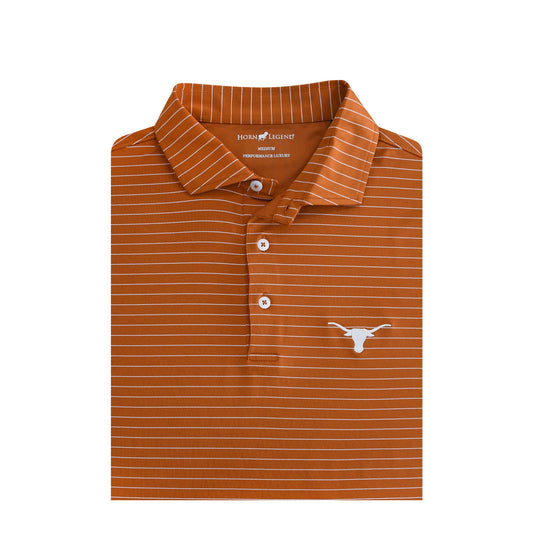 Texas Longhorns Burnt Orange 3/8 Stripe Performance Polo by Horn Legend