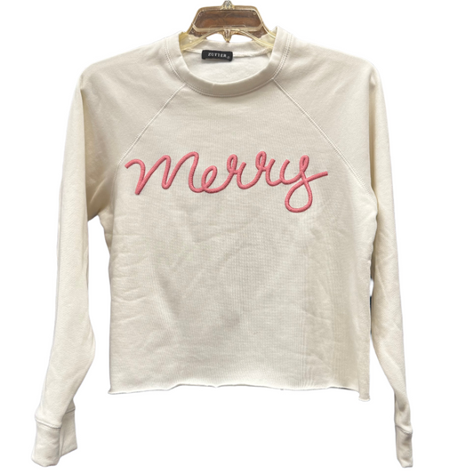 "Merry" Faux Cropped Crewneck Sweater by Zutter