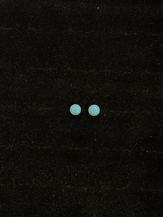 Medium Turquoise Stone Stud Earrings
