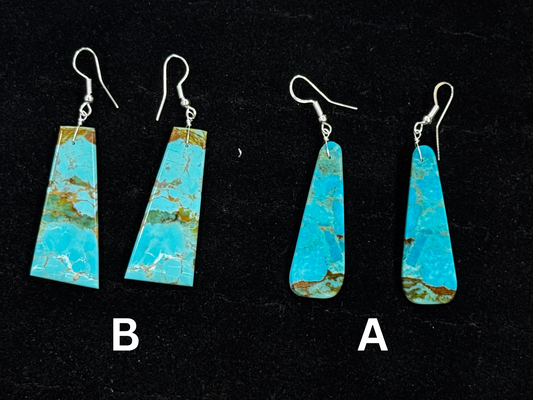 Turquoise Stone Slab Earrings