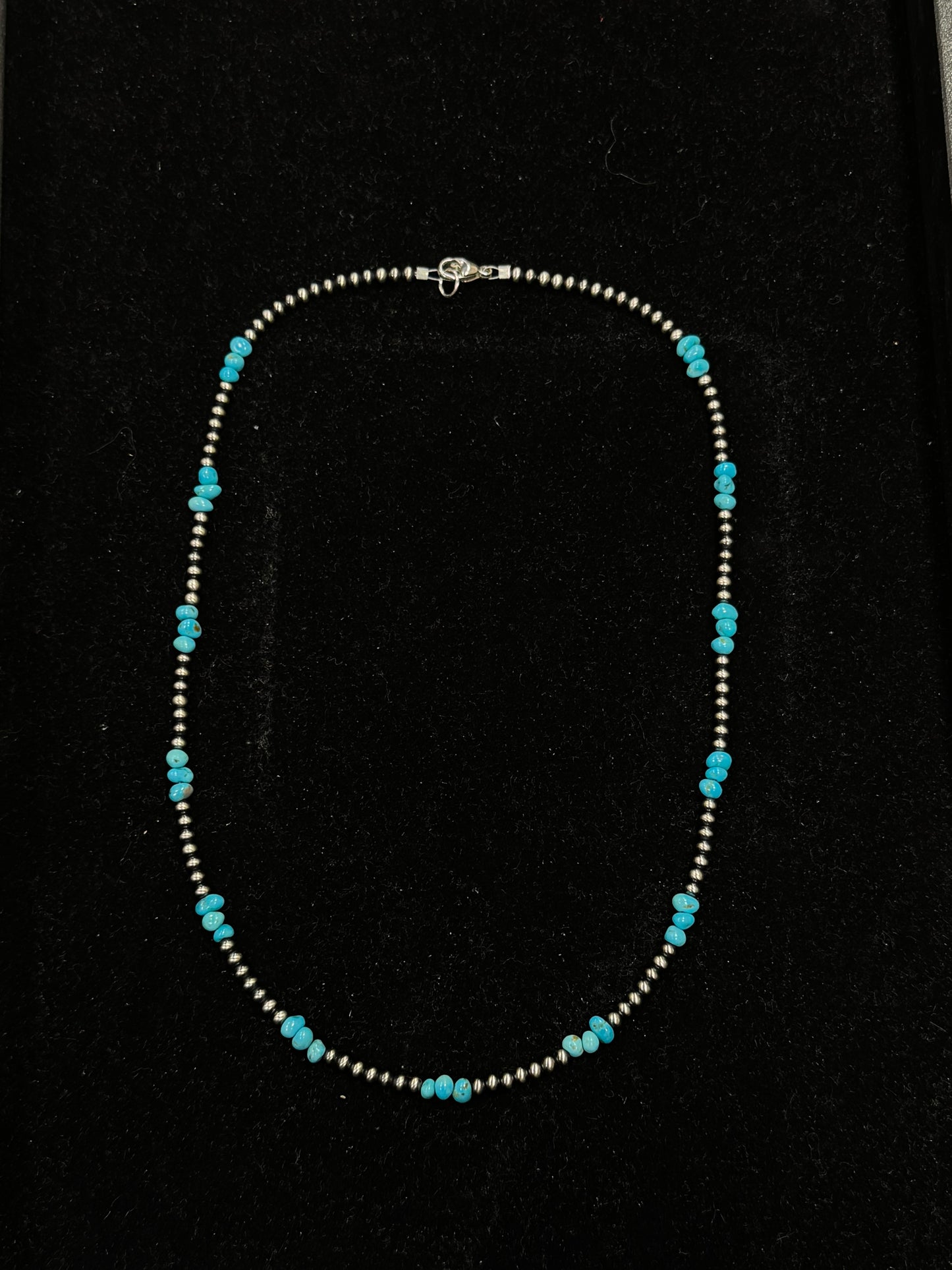 16" Navajo Pearls and Turquoise Necklace