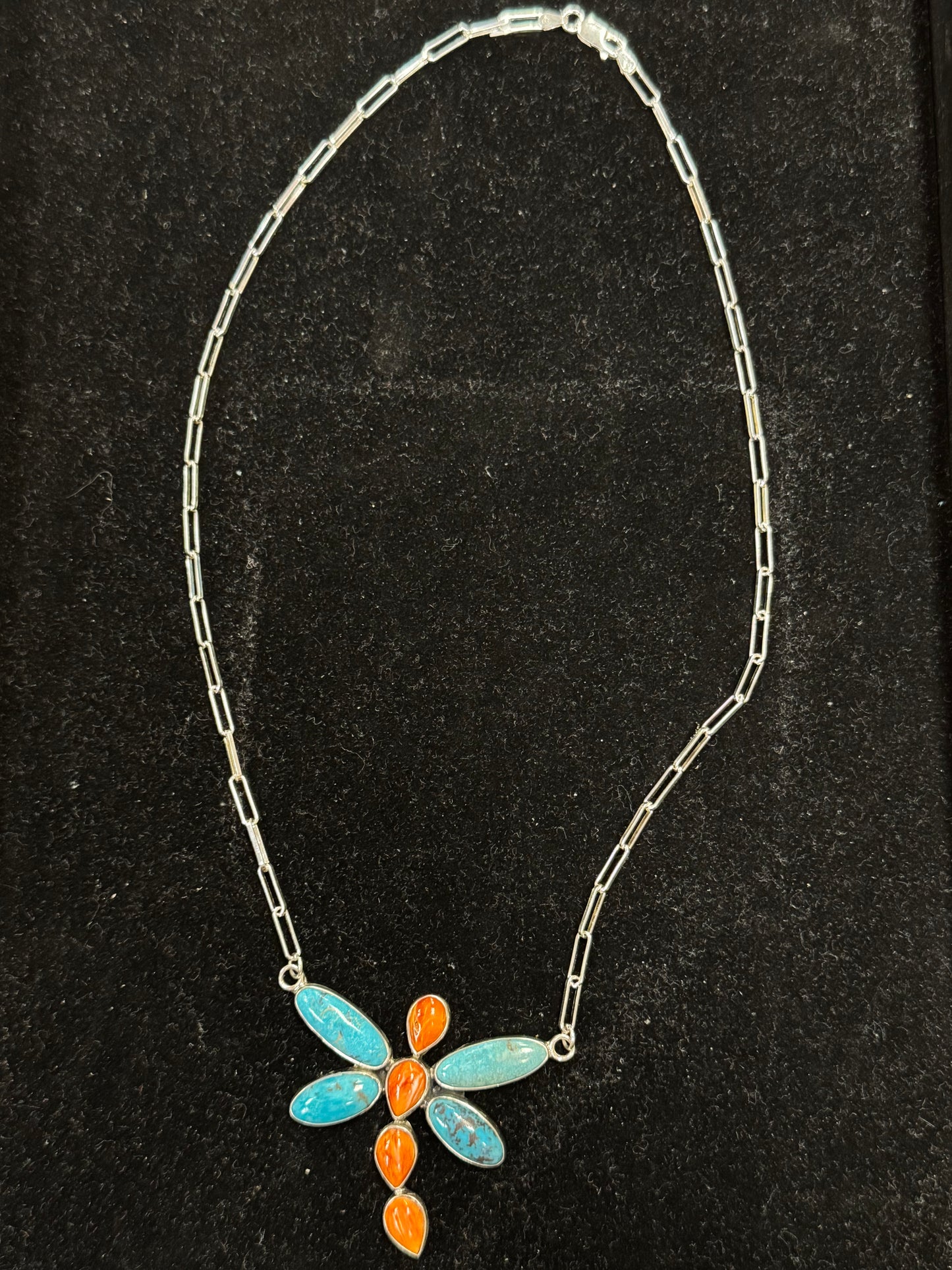 Sterling Silver Link Necklace with Pendant