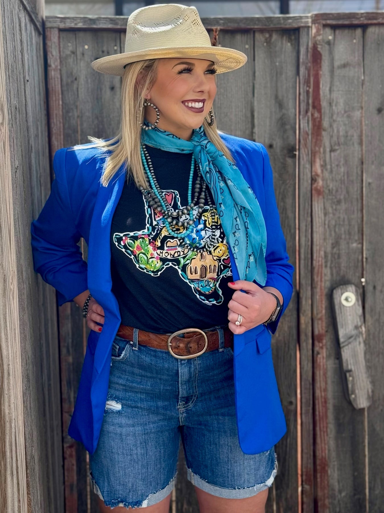 Texas Icons T-Shirt in Multi on Black by Texas True Threads (Callie Ann Stelter)