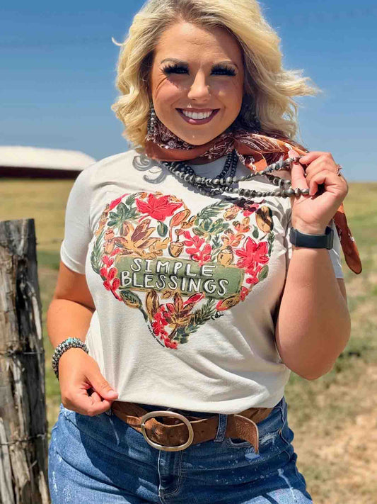 Simple Blessings Tee in Heather Dust