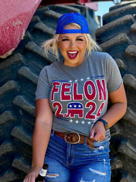 Felon 2024 Tee in Grey